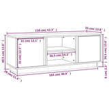 vidaXL Tv-meubel 110x35x40,5 cm massief grenenhout honingbruin