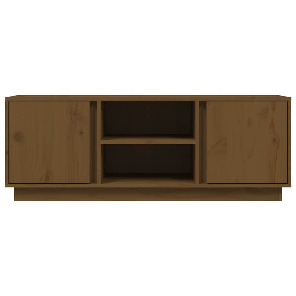 vidaXL Tv-meubel 110x35x40,5 cm massief grenenhout honingbruin