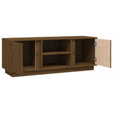 vidaXL Tv-meubel 110x35x40,5 cm massief grenenhout honingbruin
