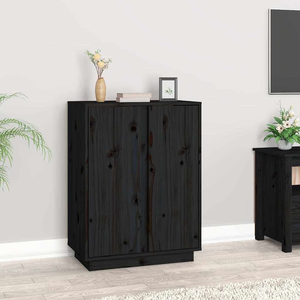 vidaXL Dressoir 60x35x80 cm massief grenenhout wit