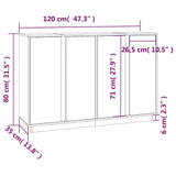 vidaXL Dressoir 120x35x80 cm massief grenenhout