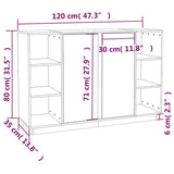 vidaXL Dressoir 120x35x80 cm massief grenenhout wit