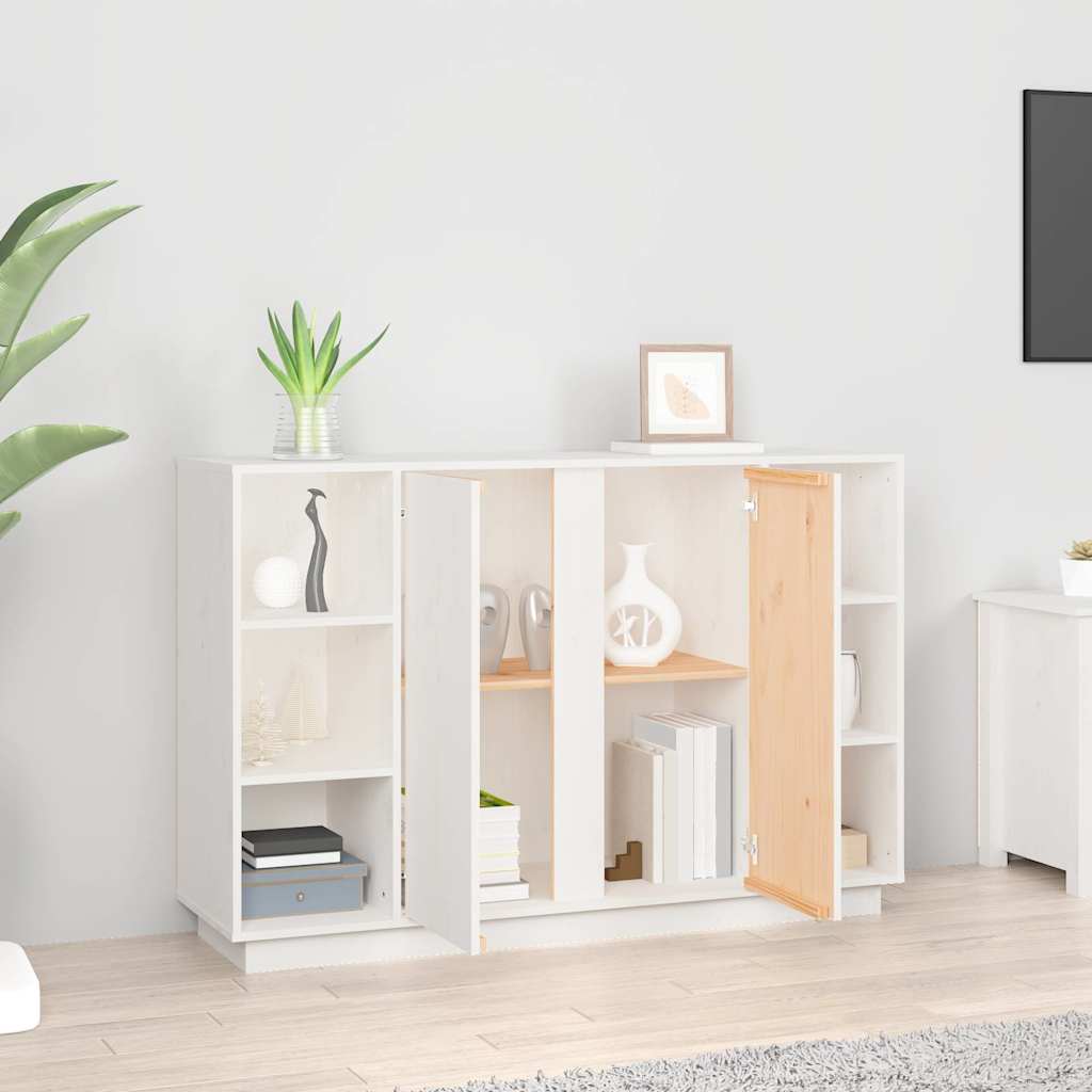 vidaXL Dressoir 120x35x80 cm massief grenenhout wit
