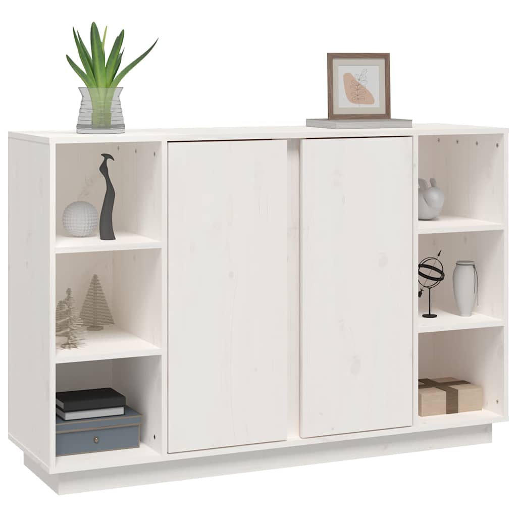 vidaXL Dressoir 120x35x80 cm massief grenenhout wit