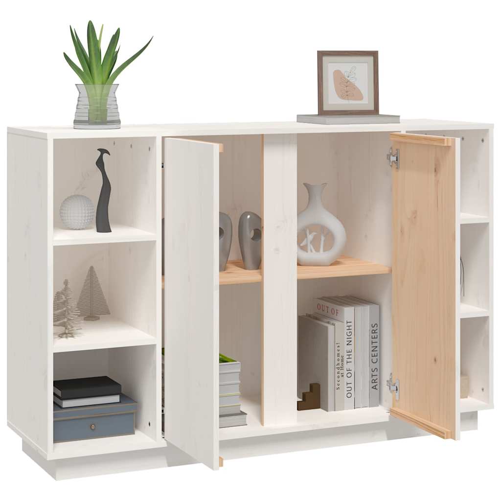 vidaXL Dressoir 120x35x80 cm massief grenenhout wit