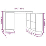 vidaXL Bureau 110x50x75 cm massief grenenhout
