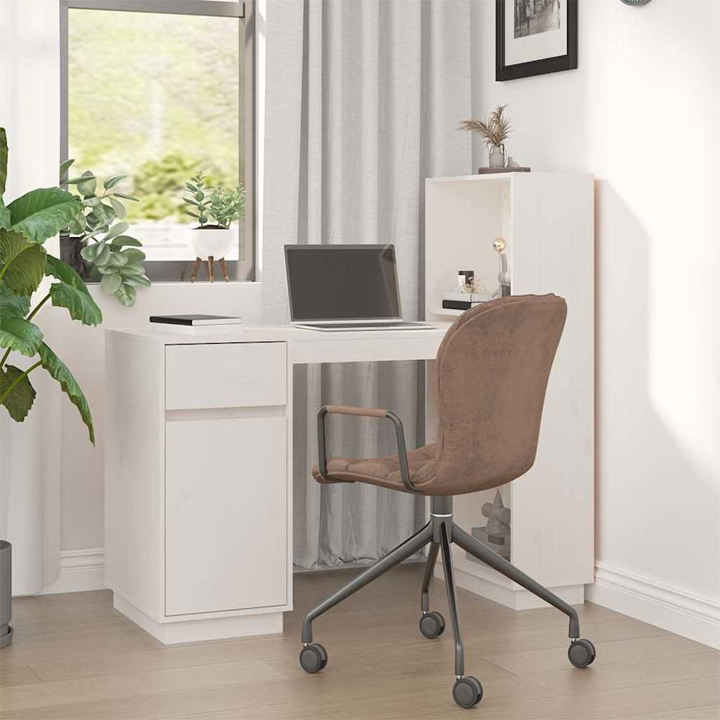 vidaXL Bureau 110x53x117 cm massief grenenhout grijs