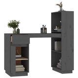 vidaXL Bureau 110x53x117 cm massief grenenhout grijs