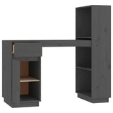 vidaXL Bureau 110x53x117 cm massief grenenhout grijs
