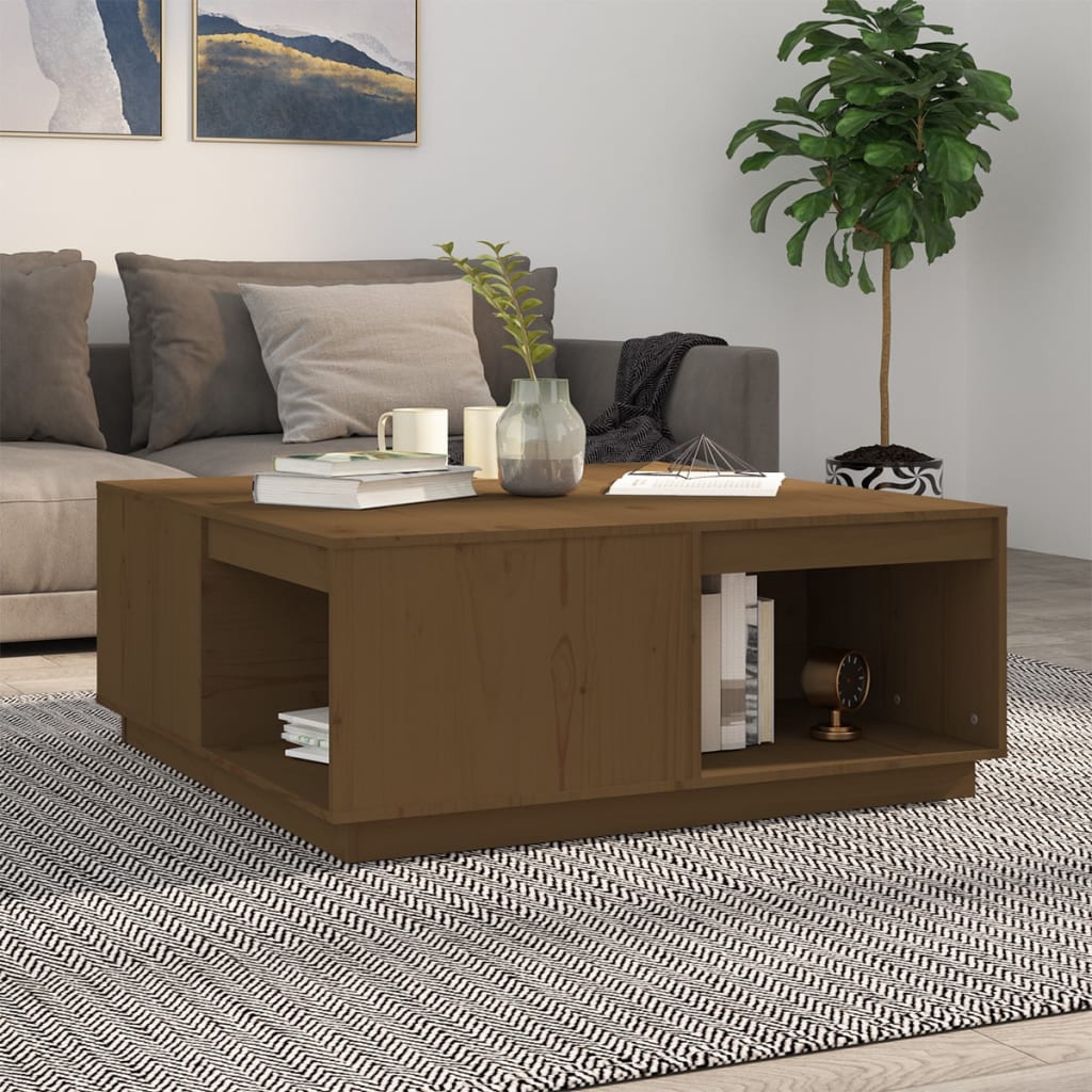 vidaXL Salontafel 100x101x40,5 cm massief grenenhout