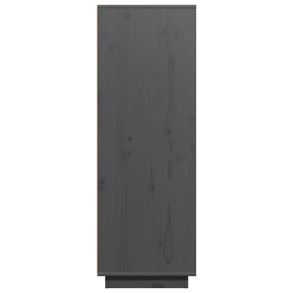 vidaXL Hoge kast 60x40x116,5 cm massief grenenhout grijs