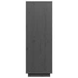 vidaXL Hoge kast 60x40x116,5 cm massief grenenhout grijs