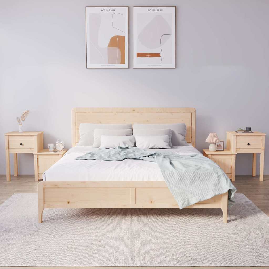 vidaXL Nachtkastje 79,5x38x65,5 cm massief grenenhout