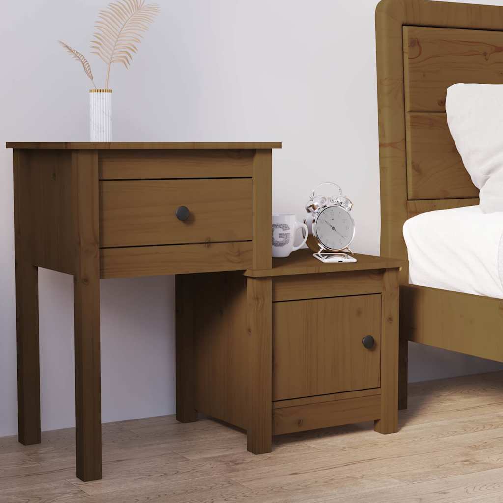 vidaXL Nachtkastje 79,5x38x65,5 cm massief grenenhout