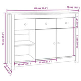 vidaXL Dressoir 100x35x74 cm massief grenenhout