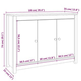 vidaXL Dressoir 100x35x74 cm massief grenenhout