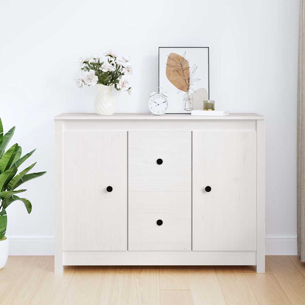vidaXL Sideboard 100x35x74 cm solid pine wood white