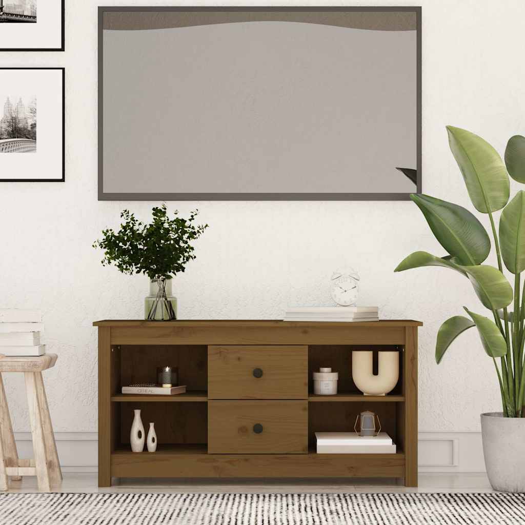vidaXL Tv-meubel 103x36,5x52 cm massief grenenhout