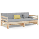 vidaXL Slaapbank uitschuifbaar 2x(80x200) cm massief grenenhout