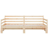 vidaXL Slaapbank uitschuifbaar 2x(80x200) cm massief grenenhout