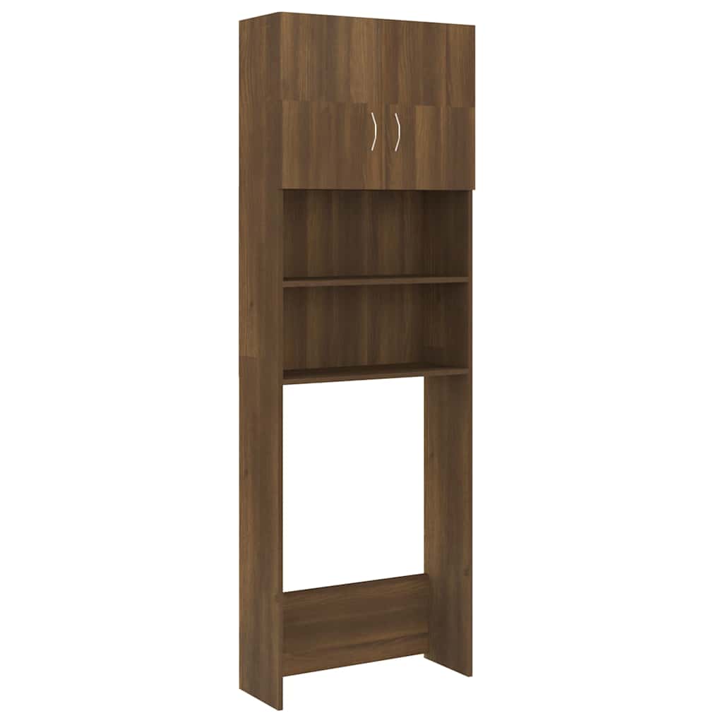 vidaXL Wasmachinekast 64x25,5x190 cm bewerkt hout wit