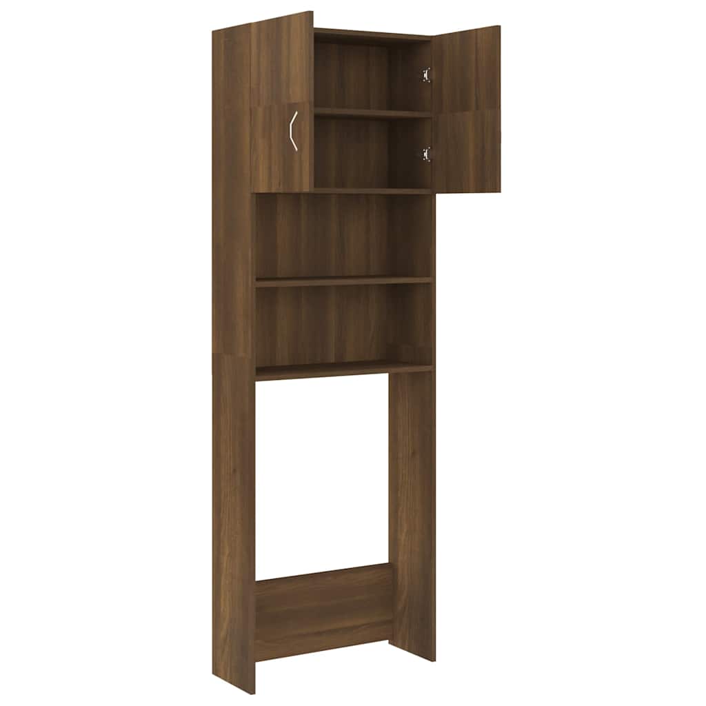 vidaXL Wasmachinekast 64x25,5x190 cm bewerkt hout wit
