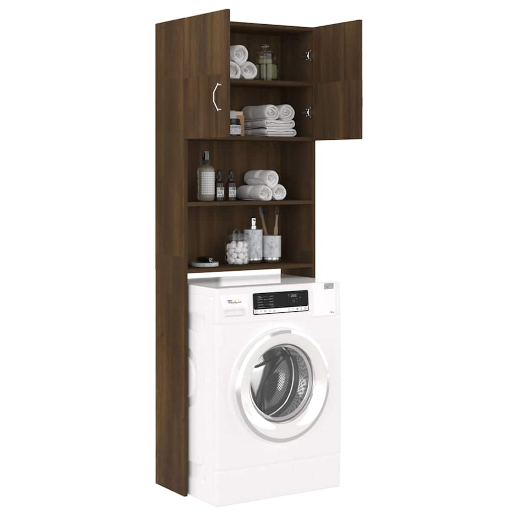 vidaXL Wasmachinekast 64x25,5x190 cm bewerkt hout wit
