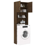 vidaXL Wasmachinekast 64x25,5x190 cm bewerkt hout wit