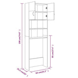 vidaXL Wasmachinekast 64x25,5x190 cm bewerkt hout wit