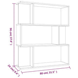 vidaXL Boekenkast/kamerscherm 80x24x96 cm bewerkt hout wit