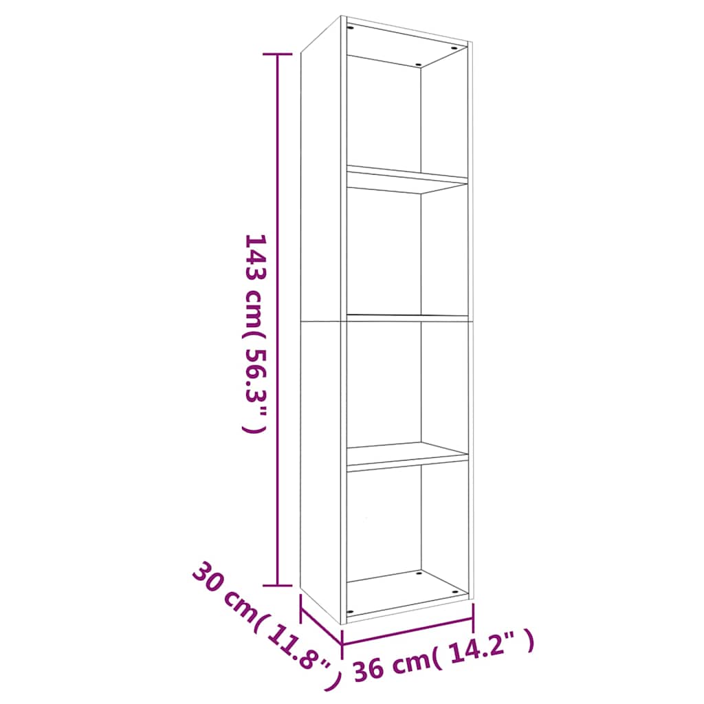 vidaXL Boekenkast/tv-meubel 36x30x114 cm bewerkt hout wit