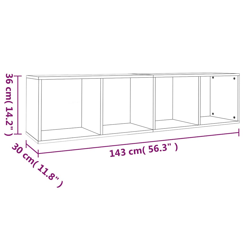 vidaXL Boekenkast/tv-meubel 36x30x114 cm bewerkt hout wit