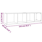 vidaXL Boekenkast/tv-meubel 36x30x114 cm bewerkt hout wit