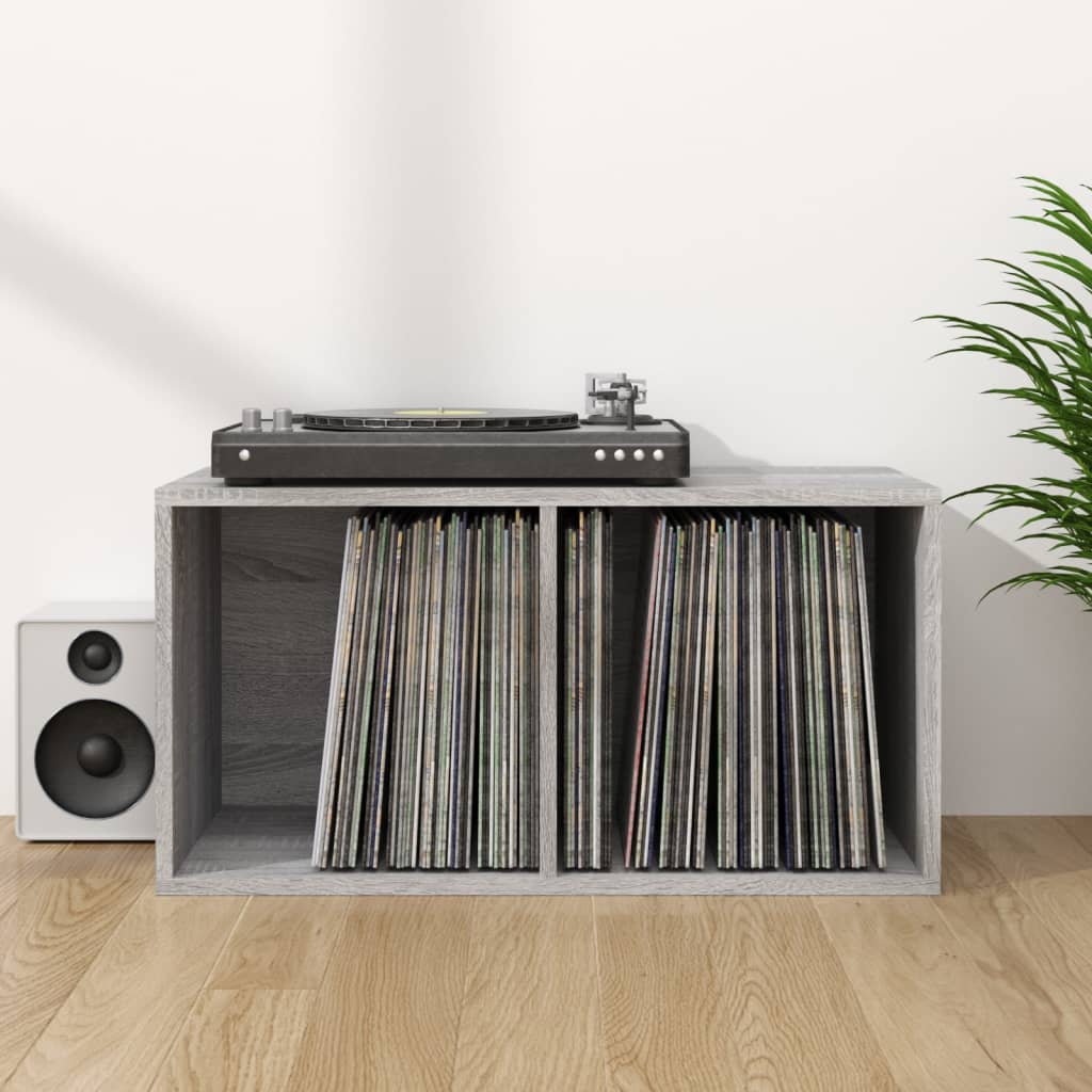 vidaXL Opbergbox voor LP's 71x34x36 cm bewerkt hout wit