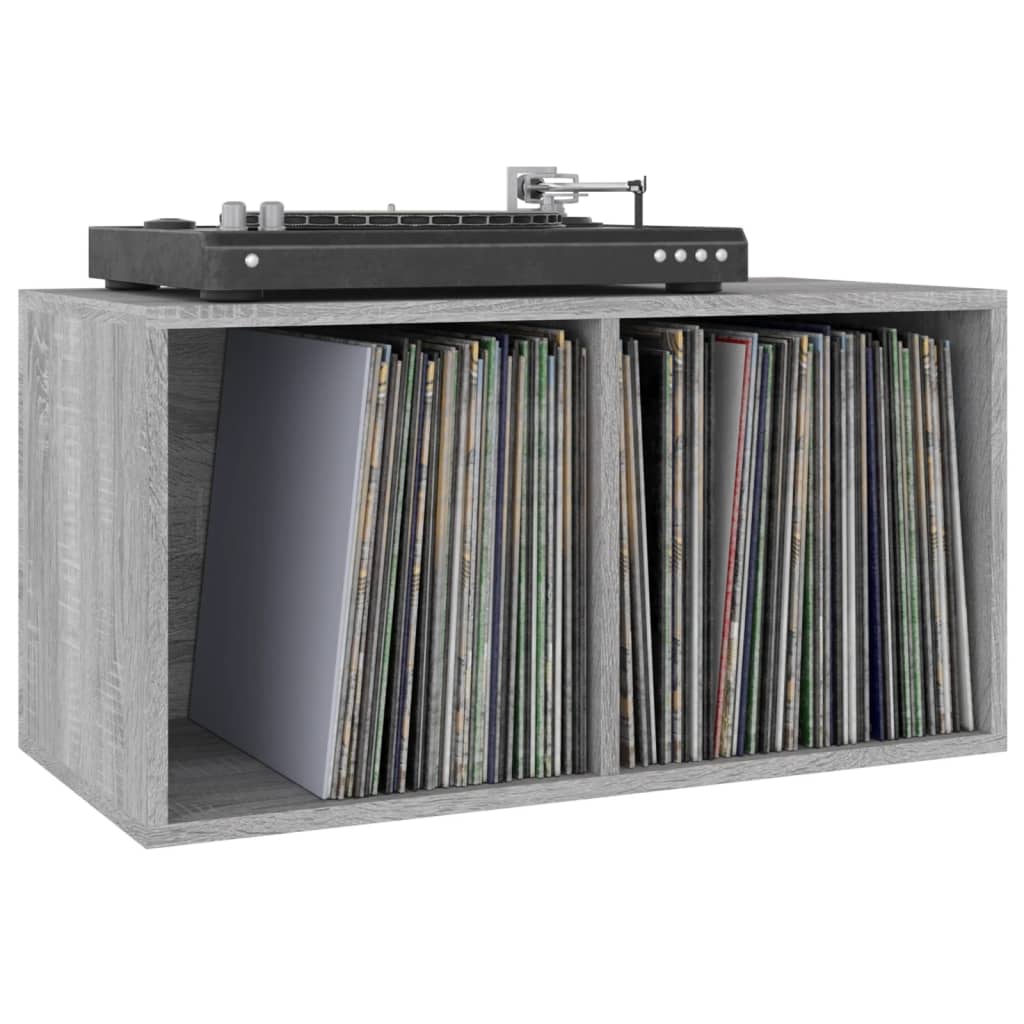 vidaXL Opbergbox voor LP's 71x34x36 cm bewerkt hout wit