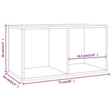 vidaXL Opbergbox voor LP's 71x34x36 cm bewerkt hout wit