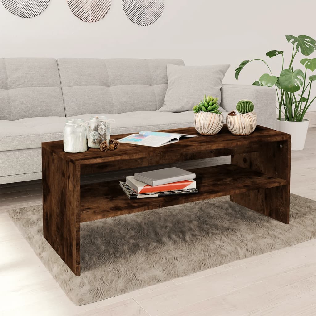 vidaXL Salontafel Wit 60 x 50 x 40 cm Bewerkt hout