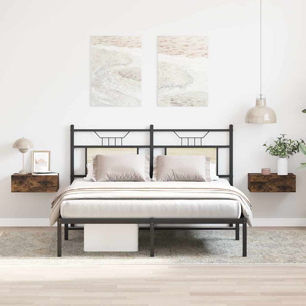 vidaXL Nachtkastje zwevend 40x30x15 cm bewerkt hout wit