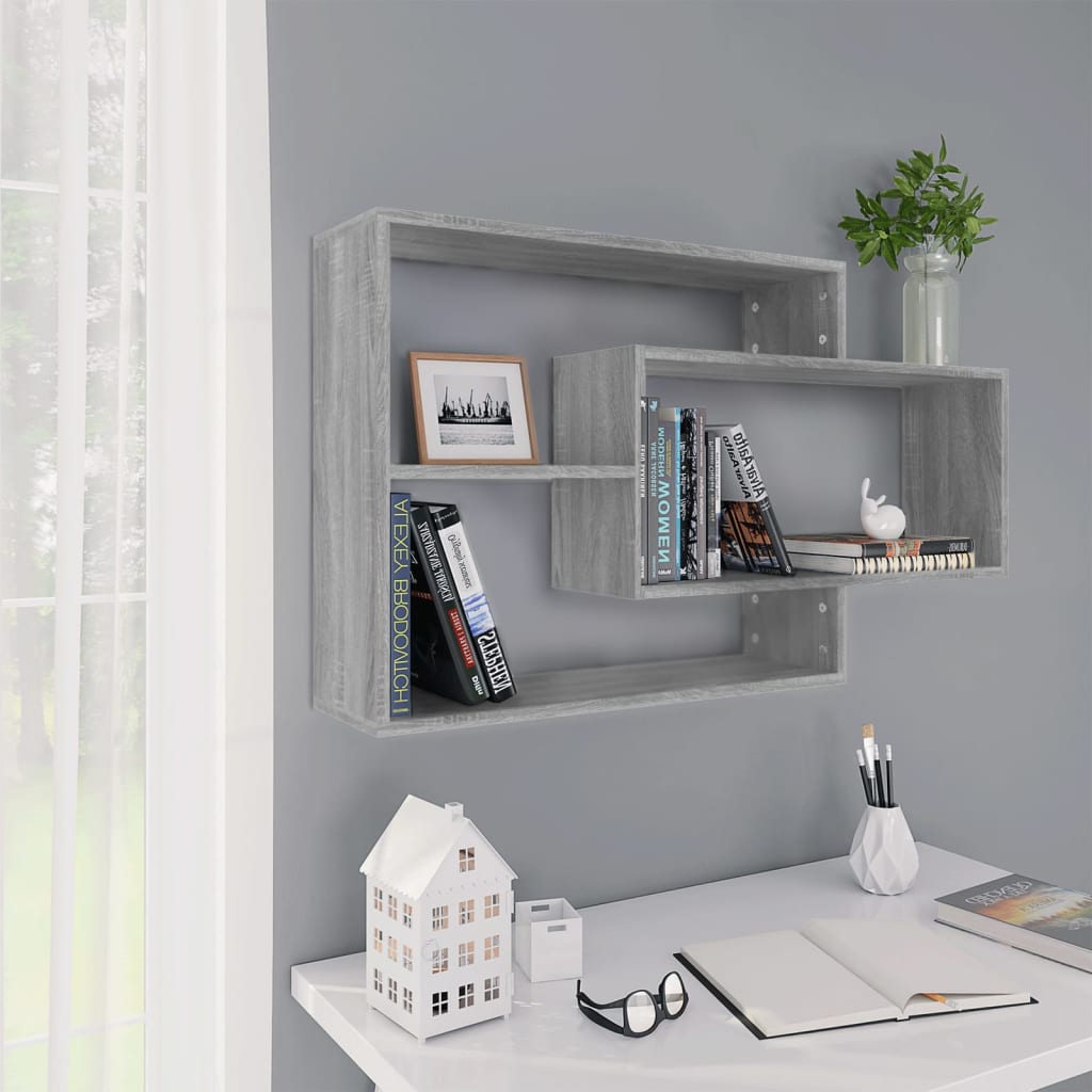 vidaXL Wandschappen 104x20x58,5 cm bewerkt hout wit