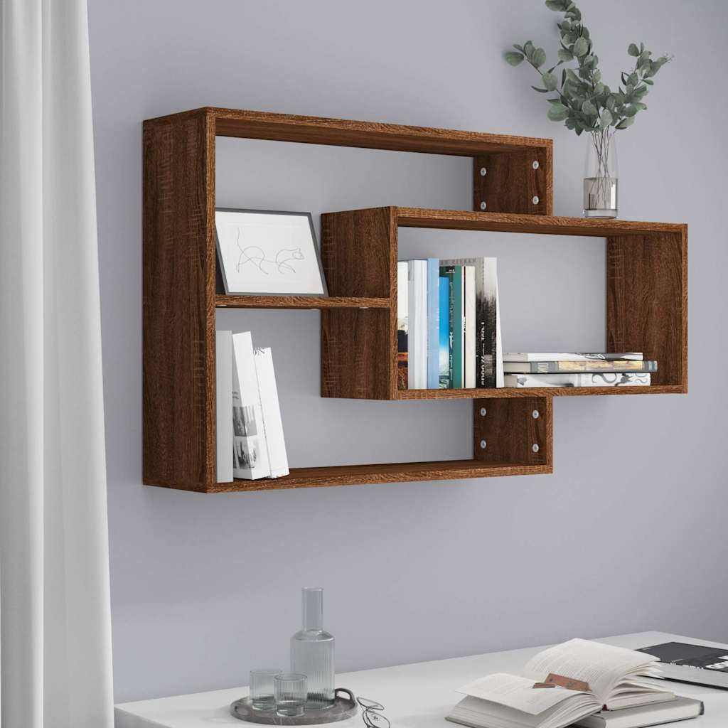 vidaXL Wandschappen 104x20x58,5 cm bewerkt hout wit