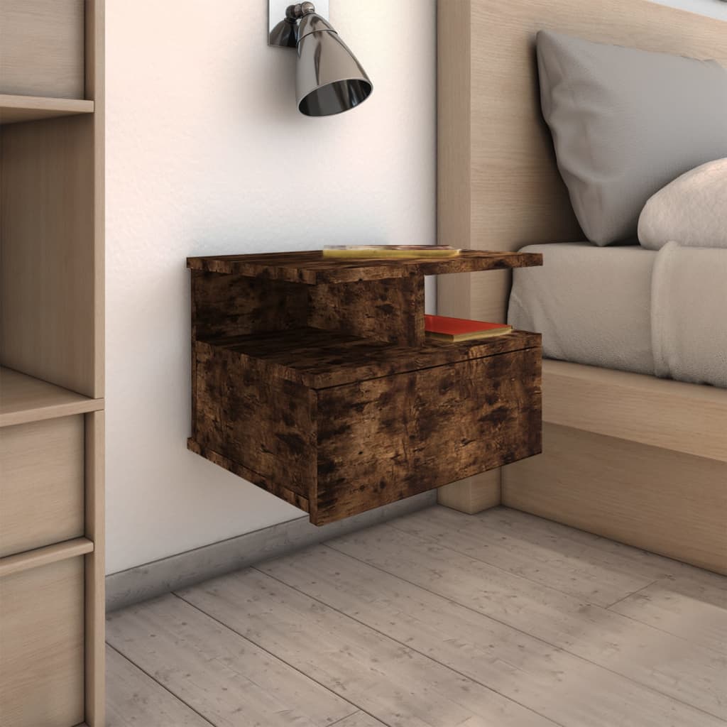 vidaXL Nachtkastje zwevend 40x31x27 cm bewerkt hout wit