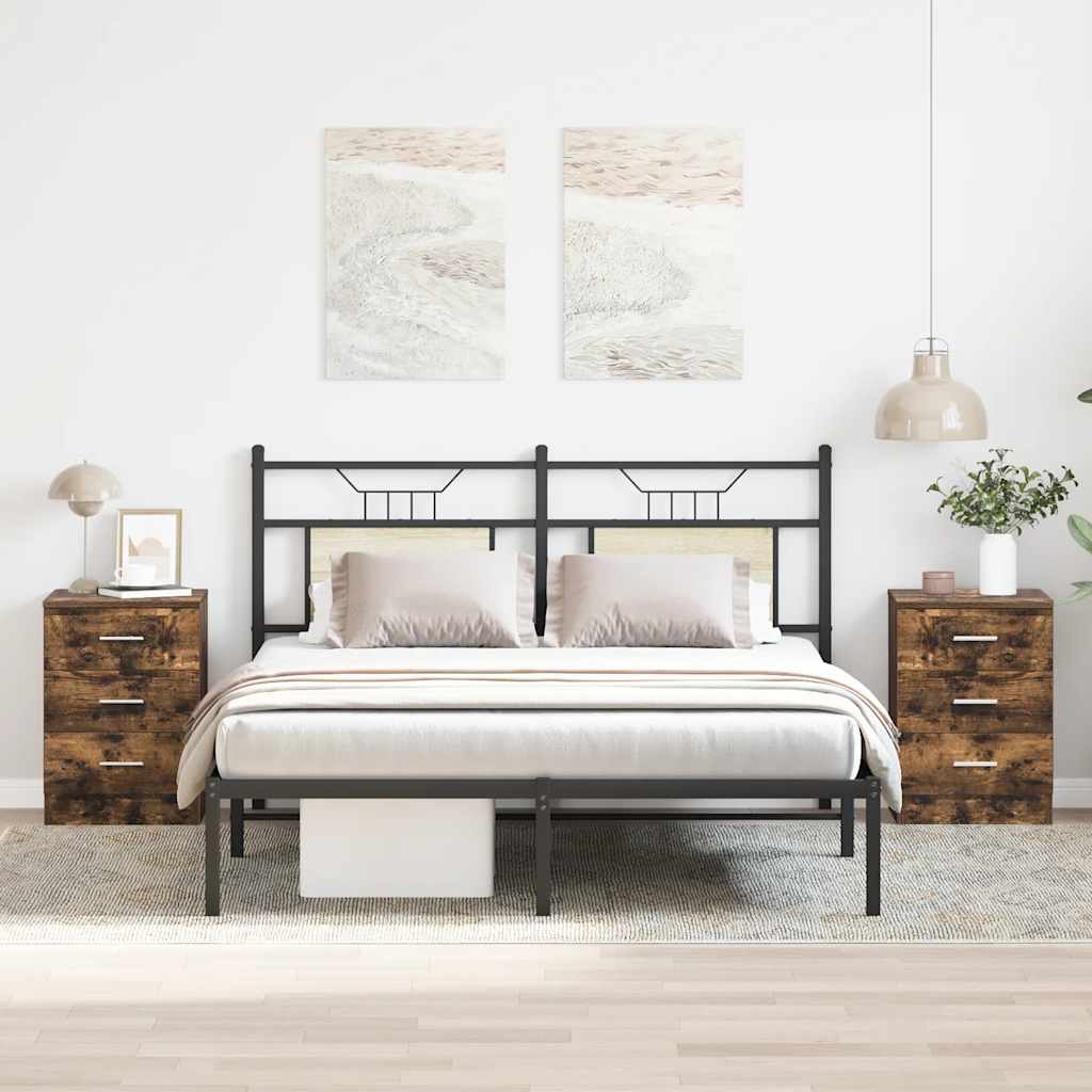 vidaXL Nachtkastje 38x35x56 cm bewerkt hout wit
