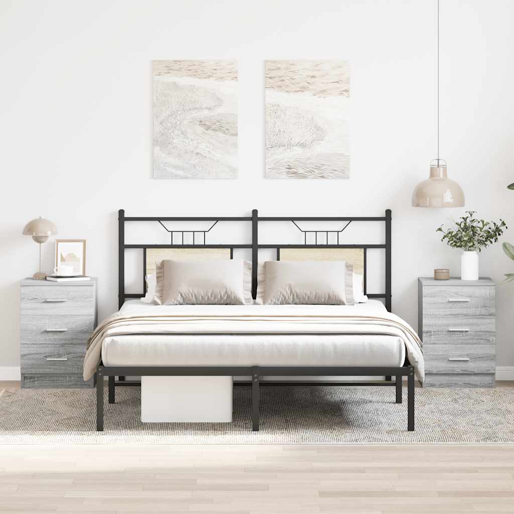 vidaXL Nachtkastje 38x35x56 cm bewerkt hout wit