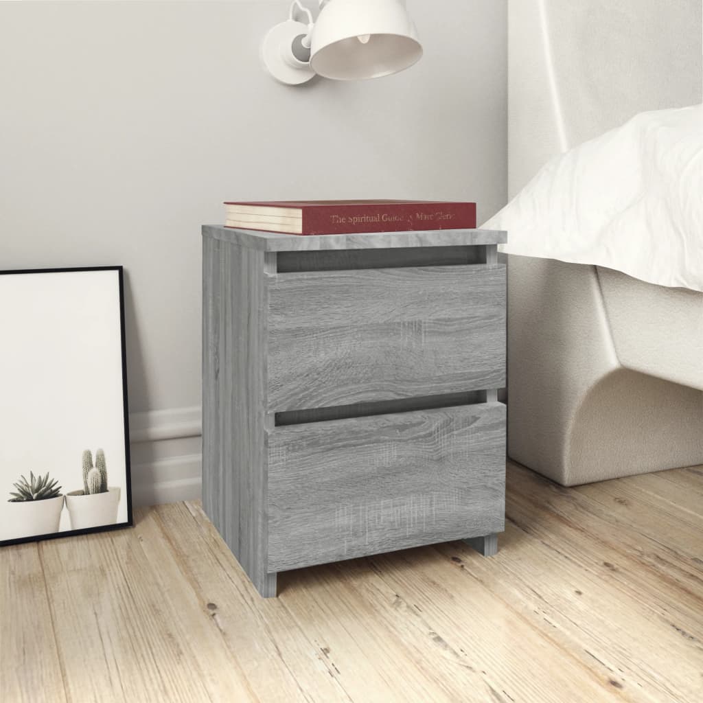 vidaXL Nachtkastje 30x30x40 cm bewerkt hout wit