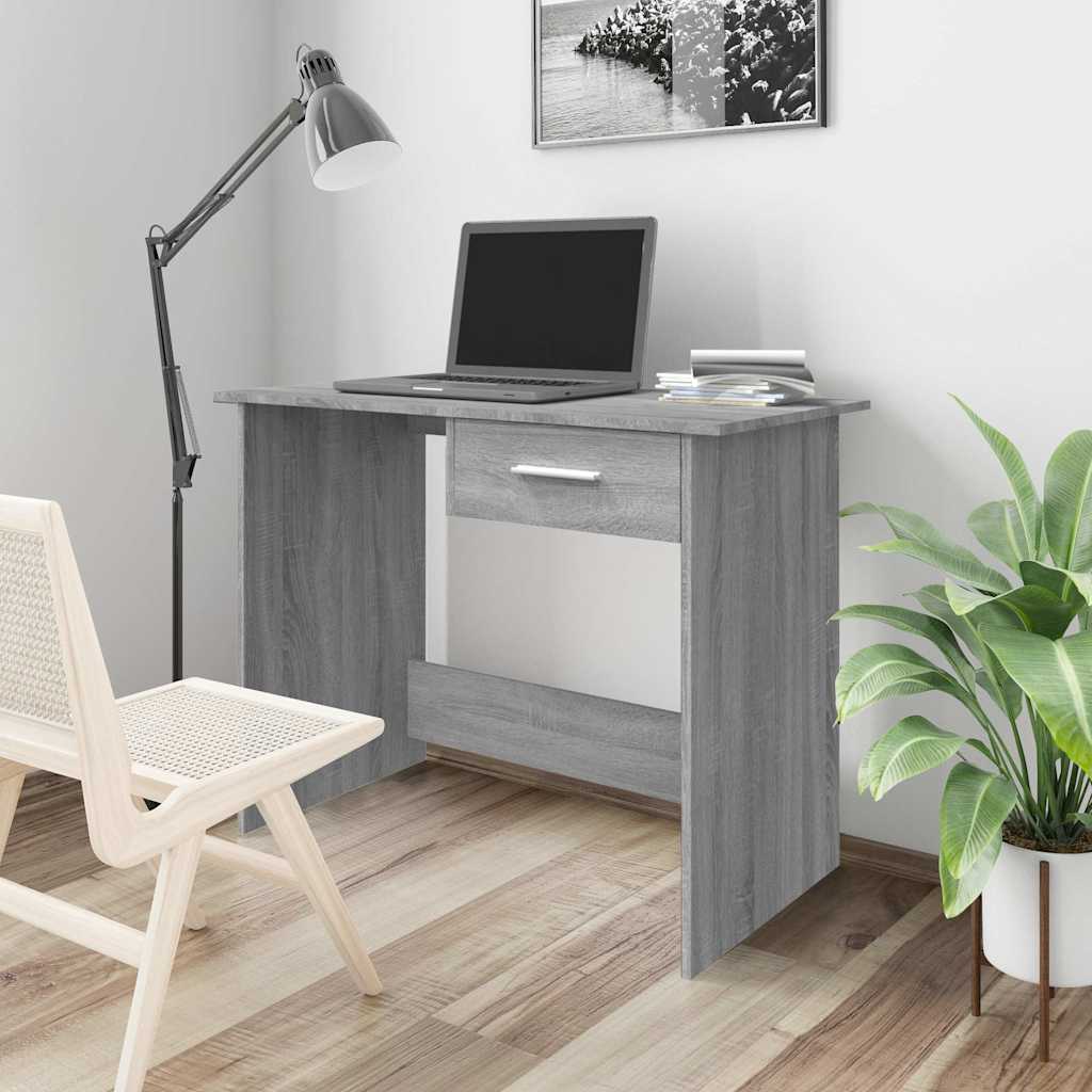 vidaXL Bureau 100x50x76 cm bewerkt hout wit