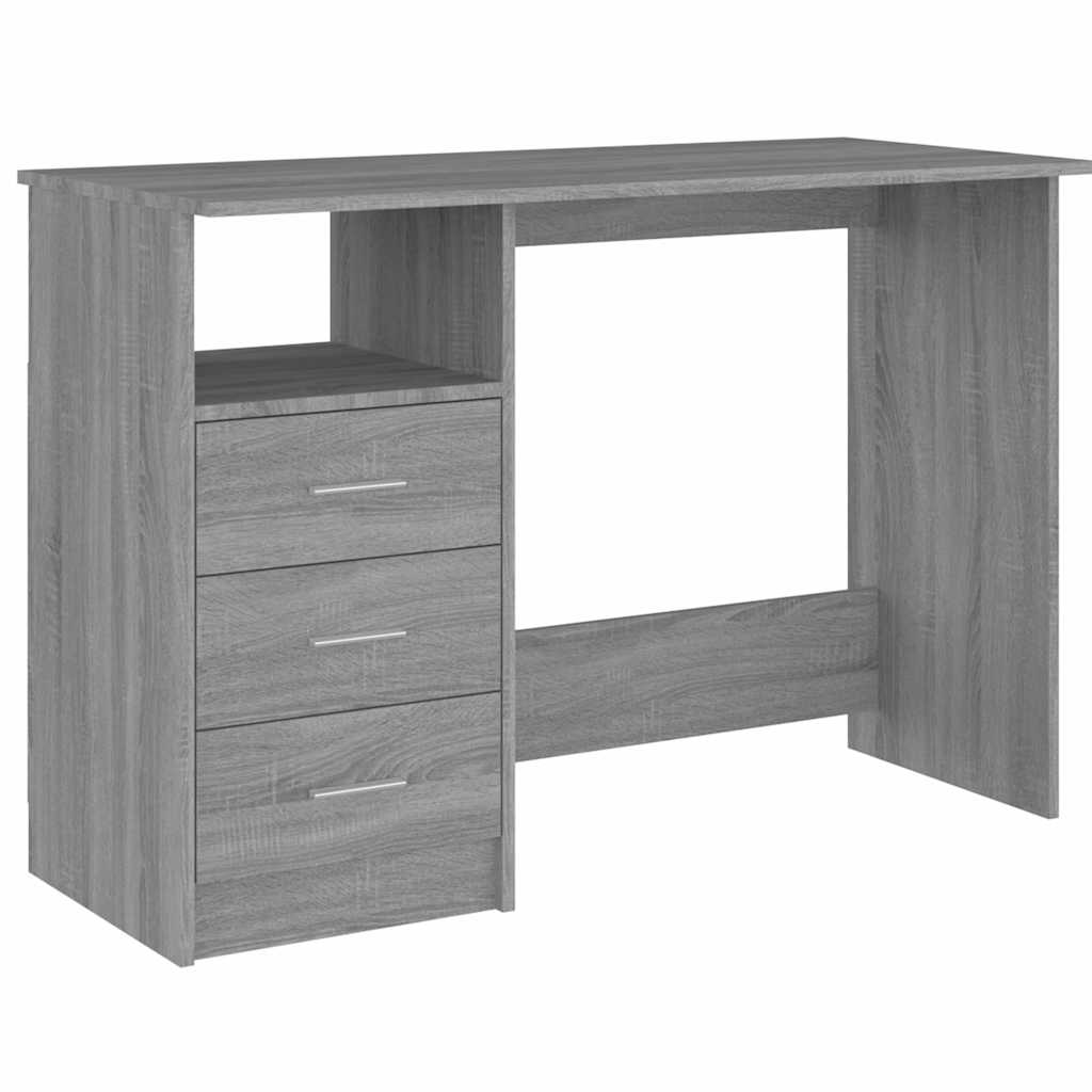 vidaXL Bureau met lades 110x50x76 cm spaanplaat wit