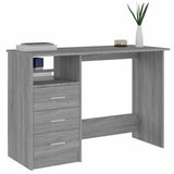 vidaXL Bureau met lades 110x50x76 cm spaanplaat wit