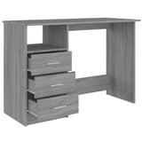 vidaXL Bureau met lades 110x50x76 cm spaanplaat wit
