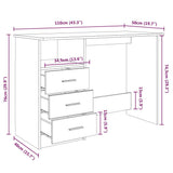 vidaXL Bureau met lades 110x50x76 cm spaanplaat wit