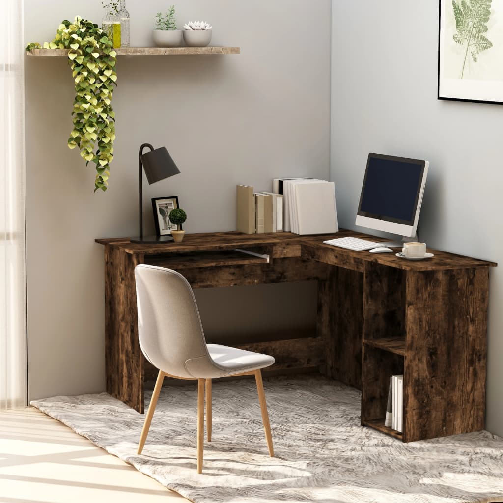 vidaXL Hoekbureau L-vormig 120x140x75 cm bewerkt hout wit